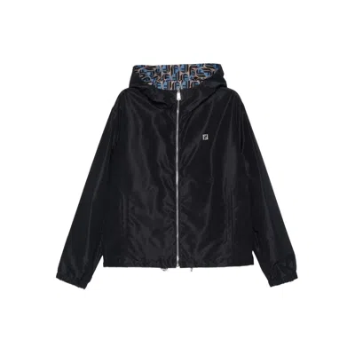 FENDI FENDI BLUE JACKETS - HOODED JACKETS MEN