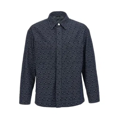 FENDI FENDI BLUE JACKETS - SHIRT JACKETS MEN