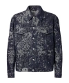 Fendi Blue Jacquard Denim Jacket In Blue
