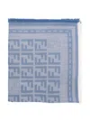 Fendi Ultra-lightweight Wool Ff Shawl In Blue