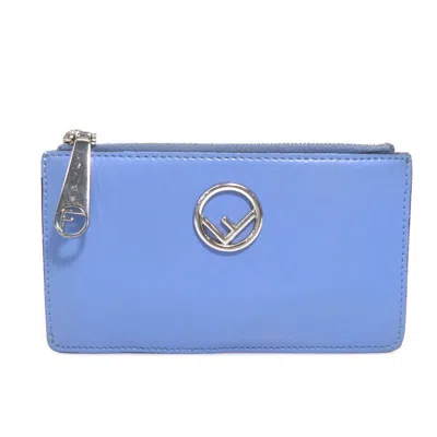 Pre-owned Fendi Blue Leather Coin Purse/coin Case ()