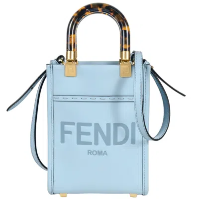 Pre-owned Fendi Blue Leather Handbag Shoulder Bag ()