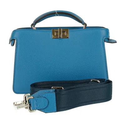 Pre-owned Fendi Blue Leather Handbag Shoulder Bag Tote Bag ()