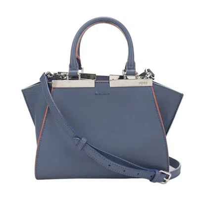 Pre-owned Fendi Blue Leather Handbag Tote Bag ()