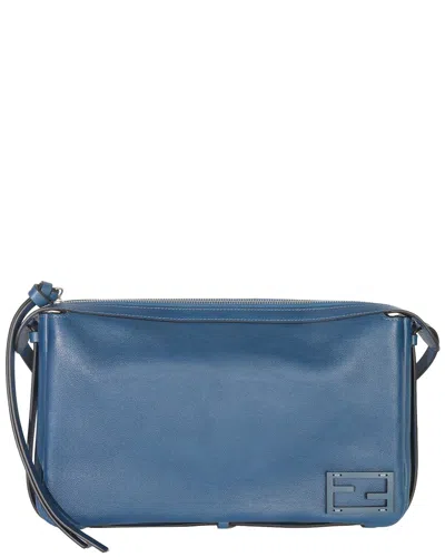 Pre-owned Fendi Blue Leather Medium Simply Shoulder Bag (authentic Pre-loved)