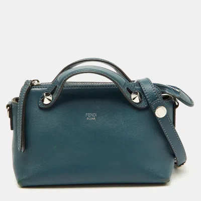 Pre-owned Fendi Blue Leather Mini By The Way Crossbody Bag