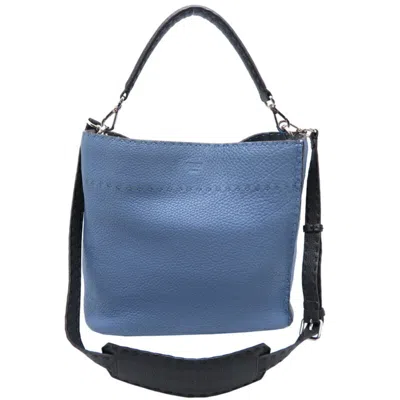 Pre-owned Fendi Blue Leather Shoulder Bag ()