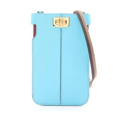 Pre-owned Fendi Blue Leather Shoulder Bag ()