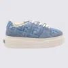 Fendi Match Canvas And Suede Low-top Sneakers In Blue