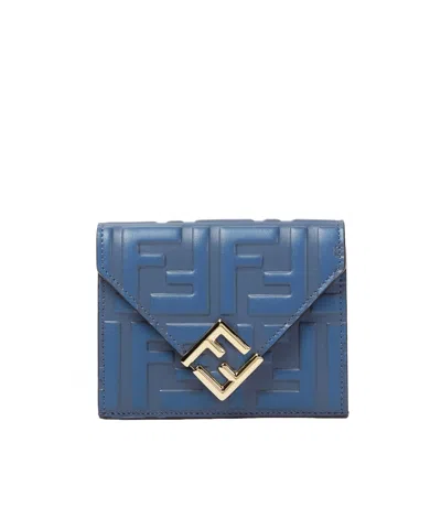 Fendi Blue Leather Wallet