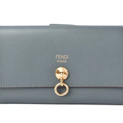Pre-owned Fendi Blue Leather Wallet (bi-fold) ()
