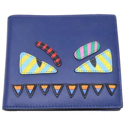 Pre-owned Fendi Blue Leather Wallet (bi-fold) ()