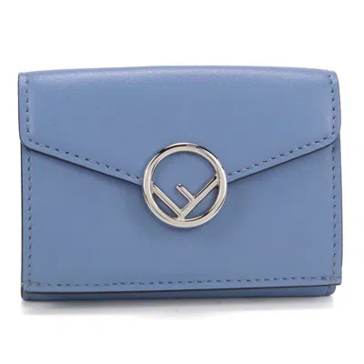 Pre-owned Fendi Blue Leather Wallet (tri-fold) ()