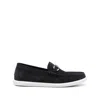 Fendi Midnight Suede O Lock Light Loafers In Blue