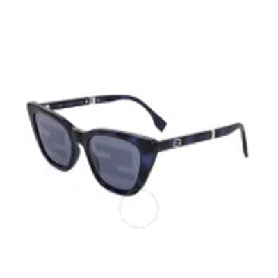 Fendi Blue Logo Cat Eye Ladies Sunglasses Fe40089i 55x 53