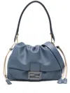 Fendi Mamma Baguette Medium Nappa Leather Bag In Blue