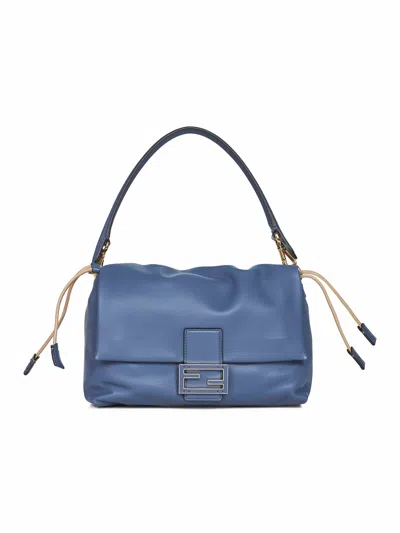 Fendi Blue Medium Baguette Mamma Bag