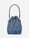 Fendi Women Embroidered Canvas Mon Tresor Bucket Bag
