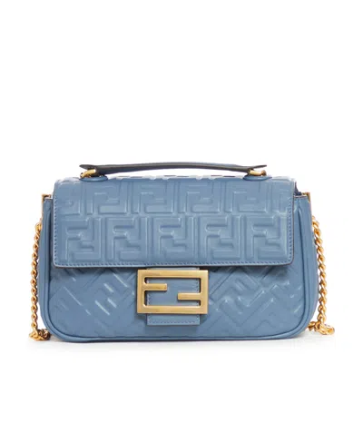 Fendi Blue Nappa Leather Bag