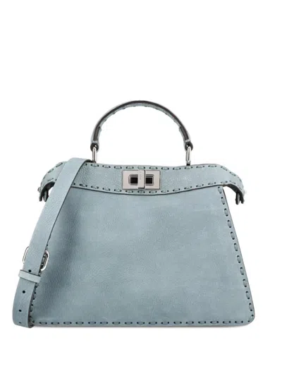 FENDI BLUE PEEKABOO ISEEU SMALL SATCHEL