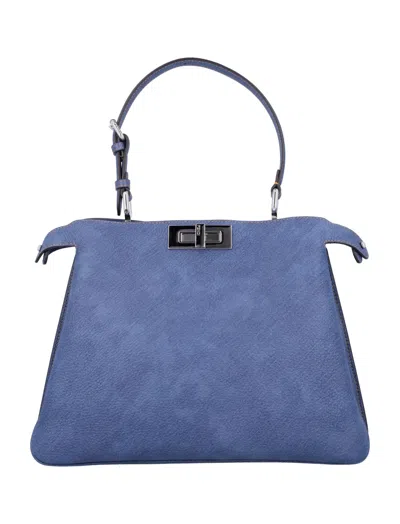 Fendi Blue Peekaboo Soft Medium Satchel