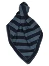 Fendi Men Embroidered Wool And Linen Scarf In Blue
