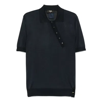 Fendi Blue Polo Shirts Men