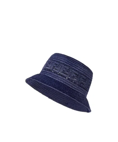 Fendi Blue Raffia Bucket Hat