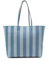 Fendi Women Embroidered Jacquard Large Roll Shopping Bag In Blue