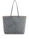 Fendi Blue Roll Large Tote Bag In Blue