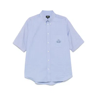 Fendi Blue Shirts Men