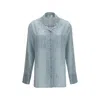 Fendi Silk-blend Dévoré Shirt In Blue