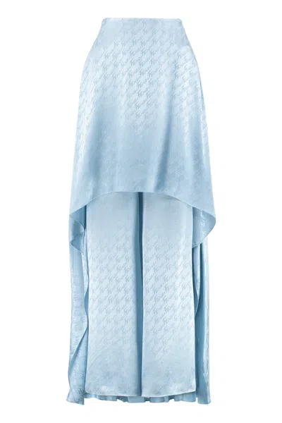 Fendi Blue Silk Skirt Pants For Women In Navy
