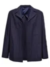 Fendi Single-breasted Jacket With No Visible External Buttons In Dark Blue