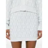 Fendi Monogram Knit Skirt Silk Thread In Blue