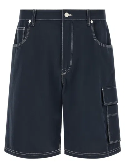 Fendi Blue Solid Relaxed Shorts