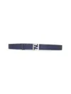Fendi Men Blue Squared Ff Reversible Belt In Blue