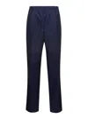 Fendi Blue Straight Pants In Wool Man In Blue