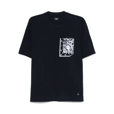 Fendi Blue T-shirts & Vests - T-shirts Men In Black