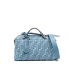 Fendi Denim-effect Ff Jacquard By The Way Soft Medium Bags In Blue