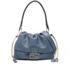Fendi Mamma Baguette Medium Nappa Leather Bag In Blue