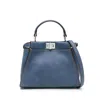 Fendi Pekaboo Soft Mini Hand Bags Light Blue In Blue