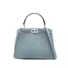 Fendi Mini Selleria Peekaboo Leather Shoulder Bag In Blue