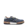 Fendi Match Denim Ff Embossed Sneakers Blue In Blue
