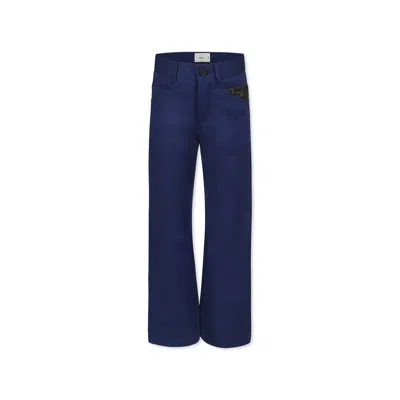Fendi Kids' Blue Trousers For Boy With Logo