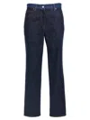 Fendi Two-tone Cotton Denim Jeans In Blue