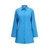 Fendi Chemisier Dress With Long Sleeves In Blue