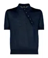 Fendi Blue Viscose Polo Shirt In Black