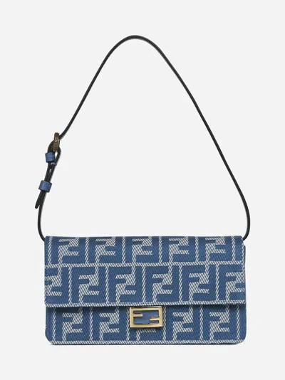 FENDI BLUE WALLET ON CHAIN BAGUETTE MINIBAG