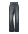Fendi Blue Washed Denim Pants In Blue